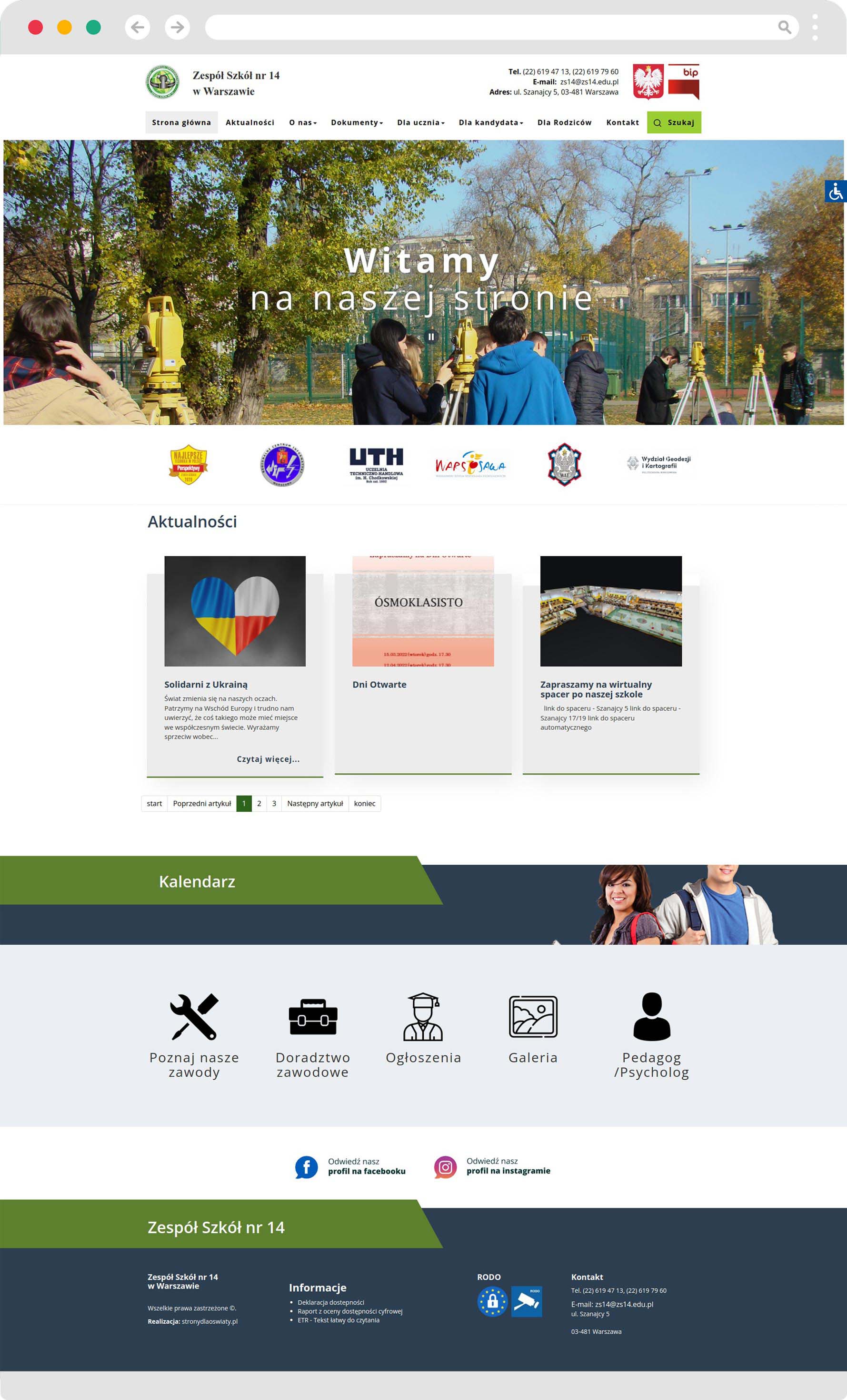 Zrzut strony ZS14 Warszawa